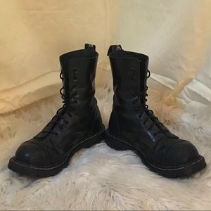 Vintage Gripfast™️ Steel Toe Boots (Gothic Black)